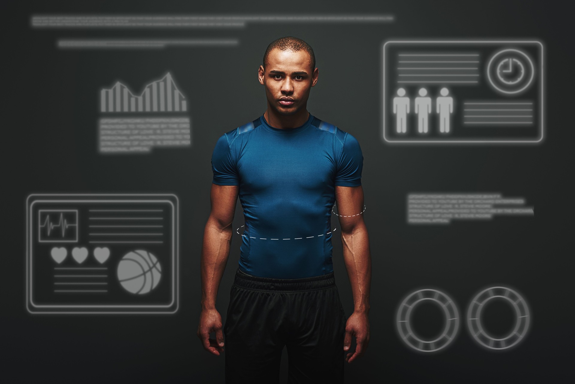 The only bad workout is the one that didn't happen. Handsome sportsman standing over dark background.